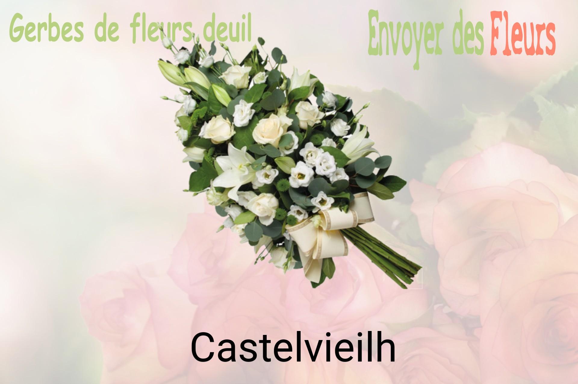 Gerbe de fleurs de deuil livrée à Castelvieilh